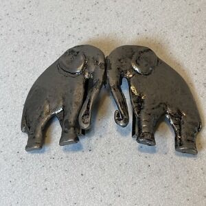Elephant Belt‎ Buckle  Silver Tone Vintage Retro